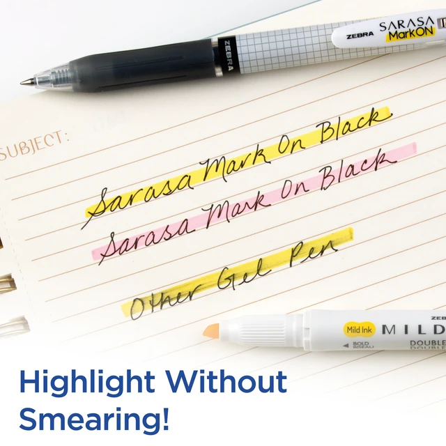 Alt view image 7 of 7 - Notetaking Set, MILDLINER, CLiCKART & SARASA, Assorted, 12-Pack Includes 6 MILDLINER Highlighters, 5 CLiCKART Felt Tip Pens & 1 SARASA MarkOn Pen, Ideal for Bible Study & Note-Taking (12012