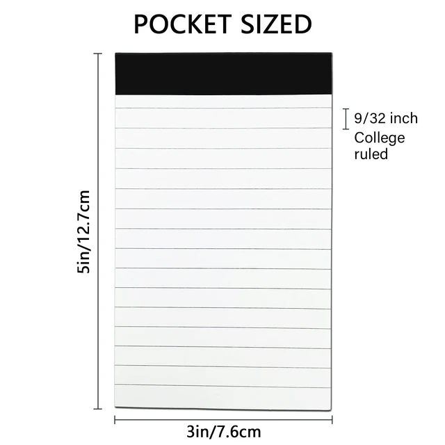 Alt view image 2 of 6 - 20 Pack Small Notepad, 3 x 5 Inch Ultra Quality Note Pads, Server Lined Papers and Desk Notepads for Office Supplies, Writing and Memo pads 30 Sheets Each