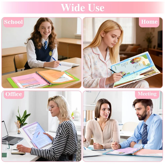 Alt view image 7 of 7 - 8-Tab Dividers for 3 Ring Binder, 96 Count Binder Dividers with Pockets, Subject Dividers, 3-Hole Plastics Sheets Protectors for US Letter Size in 0.5", 1",2" Binders, 8 Pastel Colors, 12 Packs