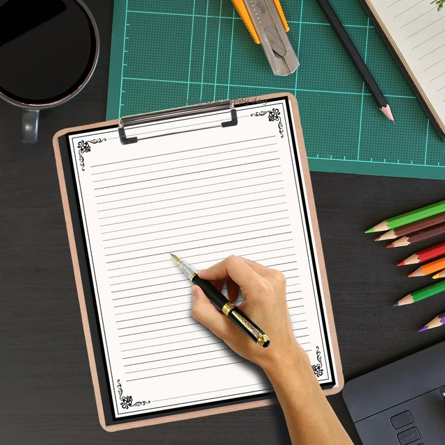 Alt view image 4 of 7 - (3-Pack) Vintage Lined Paper - 150 Sheets Stationary Paper for Writing Letters, 100gsm, Stationery for Writing Letters, Invitations, Stationery Writing Papers, 8.5'' x 11''