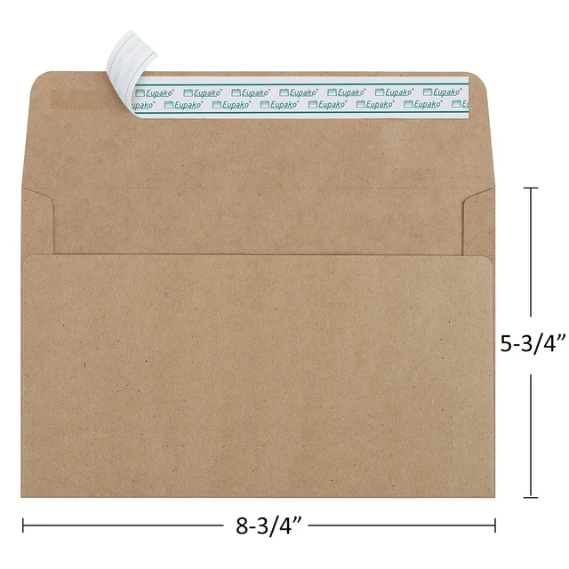 Alt view image 2 of 7 - A9 Envelopes Sefl Seal 100 Pack, Brown Invitation Envelopes for Photos, Invitations, Announcements, Wedding, Baby Shower, 5-3/4 x 8-3/4 Inches