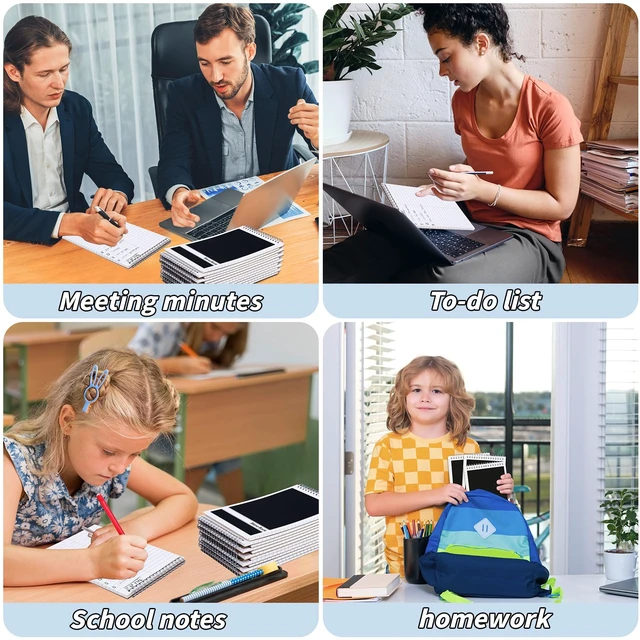 Alt view image 7 of 7 - 24 Pack Black Steno Pads 6 x 9 in Spiral Top Notebooks Bulk Note Pads 60 Sheets Gregg Rule Writing Paper Steno Notebooks for Students Teachers Men Women Professionals Office School Recording work