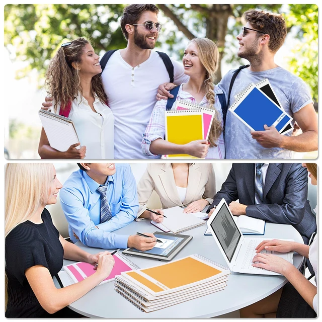 Alt view image 6 of 7 - 24 Pack Steno Pads 6x9 Spiral Notebooks Bulk 12 Assorted Colors Note Pads 60 Sheets Gregg Rule Writing Paper, Steno Notebooks for Students Teachers Men Women Professionals Office School Recording