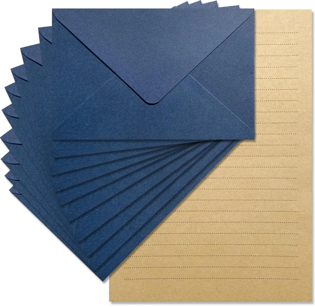 Main image of Premium Velvet-Touch Stationery Set - Unique Design with 24 Writing Sheets, 12 Envelopes (4x6) - Elegant Writing Kit for Love Letters & Party Invitations(Blue)