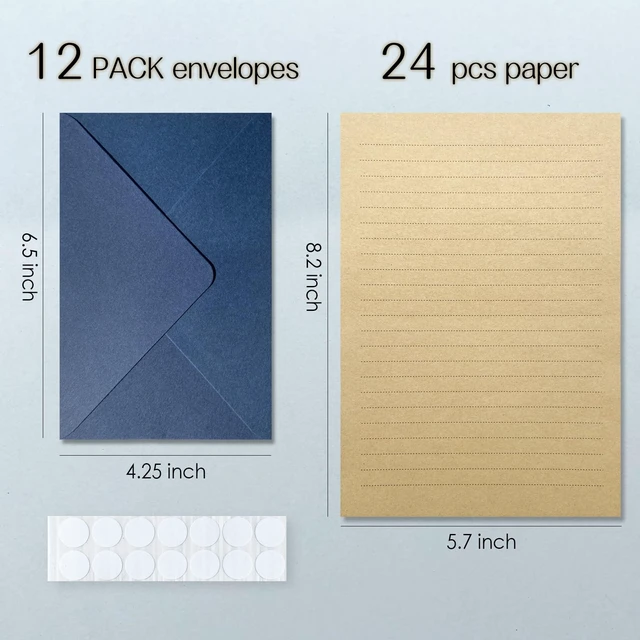 Alt view image 5 of 7 - Premium Velvet-Touch Stationery Set - Unique Design with 24 Writing Sheets, 12 Envelopes (4x6) - Elegant Writing Kit for Love Letters & Party Invitations(Blue)