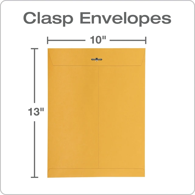 Alt view image 2 of 6 - 10" x 13" Clasp Envelopes, Heavy 32 lb Brown Kraft, Gummed Flap, 100/Box (QUA37797)