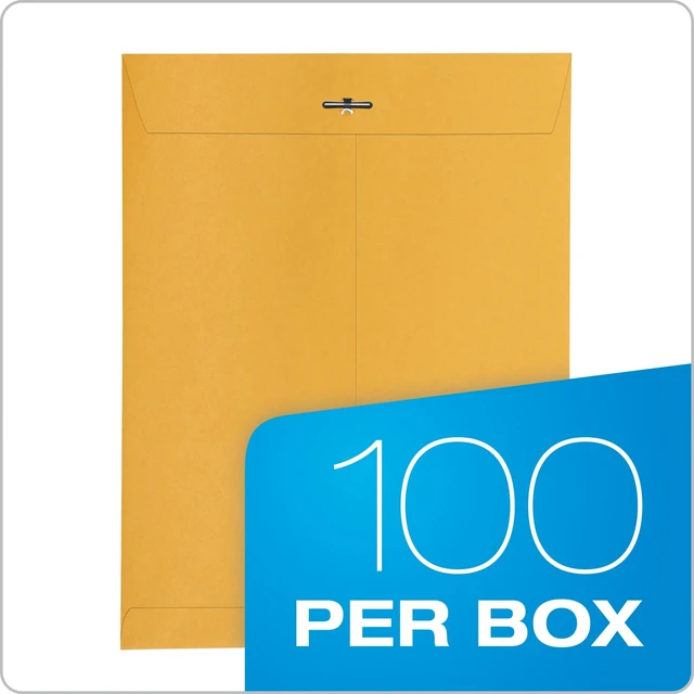 Alt view image 4 of 6 - 10" x 13" Clasp Envelopes, Heavy 32 lb Brown Kraft, Gummed Flap, 100/Box (QUA37797)