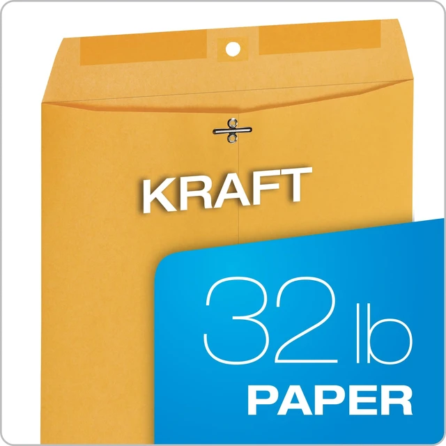Alt view image 5 of 6 - 10" x 13" Clasp Envelopes, Heavy 32 lb Brown Kraft, Gummed Flap, 100/Box (QUA37797)