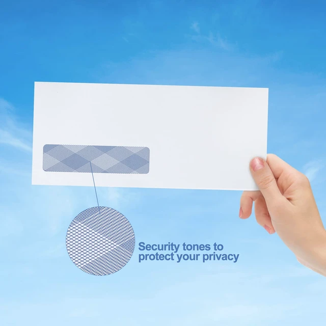 Alt view image 5 of 7 - 1000 Pack #10 Single Window Self-Seal Envelopes, Security Tinted Size 4 1/8 X 9 1/2 Inch, For QuickBooks Invoices, Business Statements and Computer Printed Checks, 24 LB Paper
