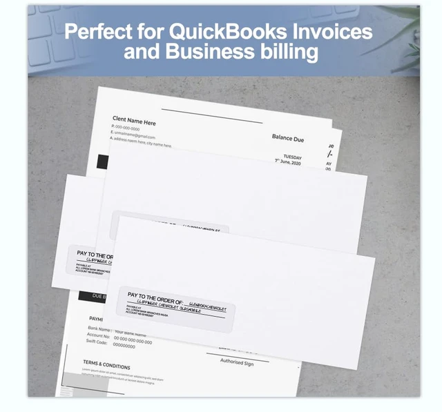 Alt view image 7 of 7 - 1000 Pack #10 Single Window Self-Seal Envelopes, Security Tinted Size 4 1/8 X 9 1/2 Inch, For QuickBooks Invoices, Business Statements and Computer Printed Checks, 24 LB Paper