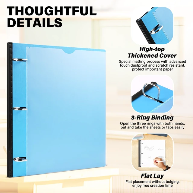 Alt view image 2 of 6 - 1 Inch Telescoping 3 Ring Binder-12PCS, Flexible Binder with Customized Front Cover, Holds 8.5x11 Paper, School Office Supplies, 4 Colors