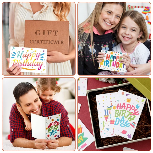 Alt view image 5 of 7 - 200 Pack Happy Birthday Card Assorted Bulk with Blank Envelopes and Stickers 4 x 6 Inches Greeting Blank Happy Birthday Cards for Men Women Adults Kids, 20 Styles(Colorful Words)