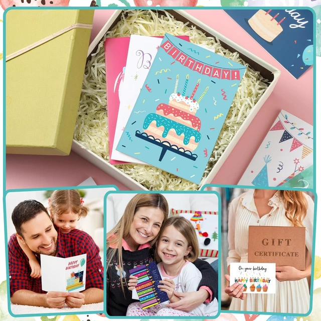 Alt view image 4 of 6 - 200 Pack Happy Birthday Card Assorted Bulk with Blank Envelopes and Stickers 4 x 6 Inches Greeting Blank Happy Birthday Cards for Men Women Adults Kids, 20 Styles(Colorful Style)