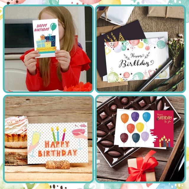 Alt view image 5 of 6 - 200 Pack Happy Birthday Card Assorted Bulk with Blank Envelopes and Stickers 4 x 6 Inches Greeting Blank Happy Birthday Cards for Men Women Adults Kids, 20 Styles(Colorful Style)