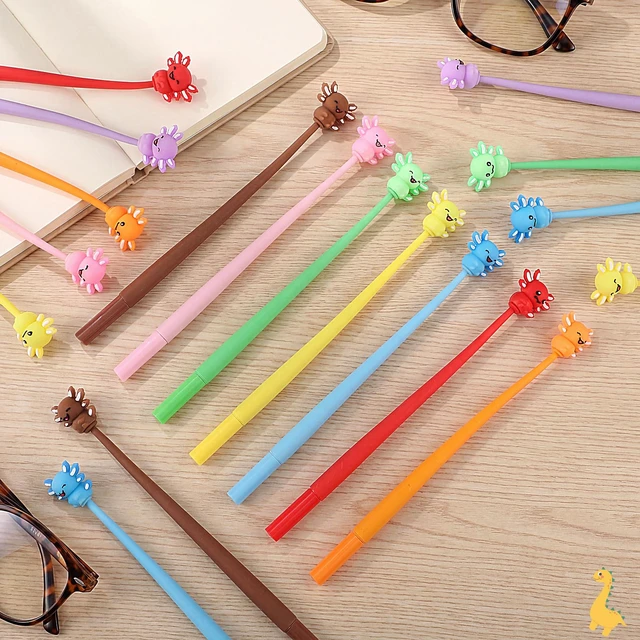 Alt view image 6 of 7 - 30 Pack Axolotl Pens For Kids, Silicone Party Favor Pens 15 Styles, Soft Silicone Topper, Stress-Relief Wiggle Design, Smooth Writing, Classroom Prizes, Party Favors for Kids 8-12
