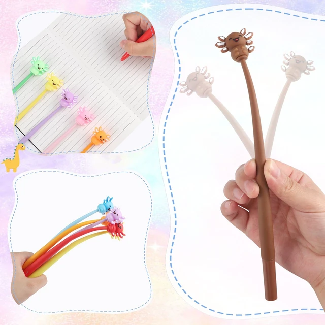 Alt view image 5 of 7 - 30 Pack Axolotl Pens For Kids, Silicone Party Favor Pens 15 Styles, Soft Silicone Topper, Stress-Relief Wiggle Design, Smooth Writing, Classroom Prizes, Party Favors for Kids 8-12