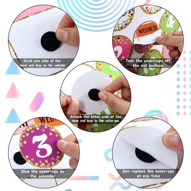 Alt view image 5 of 6 - 169 Pcs Classroom Calendar Board Confetti Style Confetti Style Class Set with Weather Seasons Days Month Cards, Stickers for Bulletin Wall Display