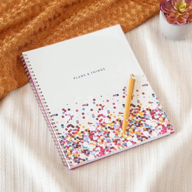 Alt view image 2 of 7 - 2025-2026 Weekly & Monthly Academic Planner 8.5"x11" Star Confetti July 2025 - June 2026, Flexible Cover, Wirebound, Laminated Tabs, Academic Year Student Planner