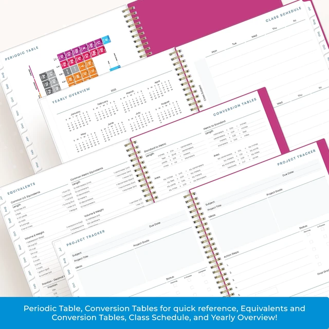 Alt view image 5 of 7 - 2025-2026 Weekly & Monthly Academic Planner 8.5"x11" Star Confetti July 2025 - June 2026, Flexible Cover, Wirebound, Laminated Tabs, Academic Year Student Planner