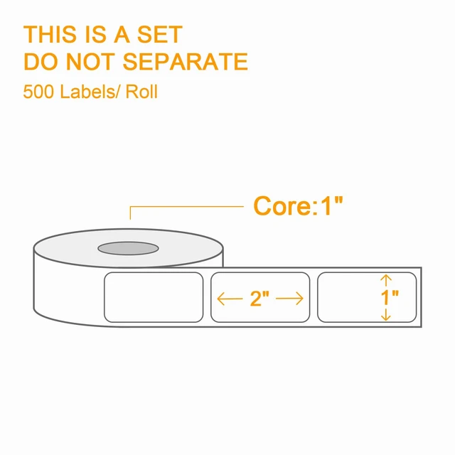 Alt view image 2 of 7 - 12 Rolls 1" x 2" Warning Label,This is a Set Do Not Separate Dark Red Packing Labels Permanent Adhesive (12 Rolls, 6000 Labels)