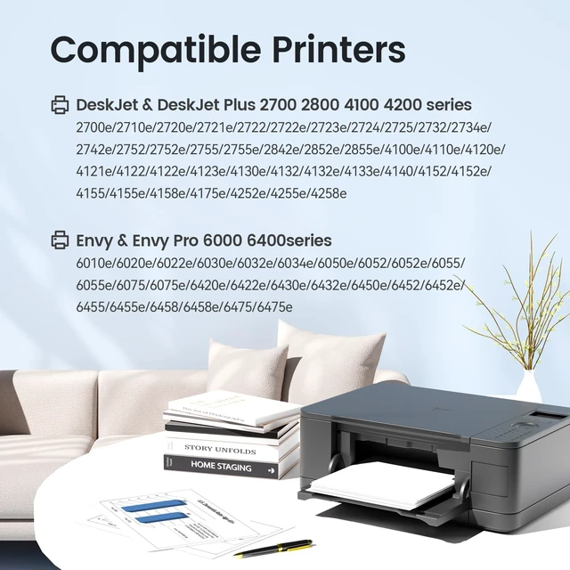 Alt view image 2 of 7 - Remanufactured Ink Cartridges Replacement for HP 67XL 67 XL Black Color Combo Pack, for Deskjet Plus 2700 2700e 2755 2755e 2855e 4100 4100e 4155 4155e 4255e Envy Pro 6000 6055e 6400 6455e Printer