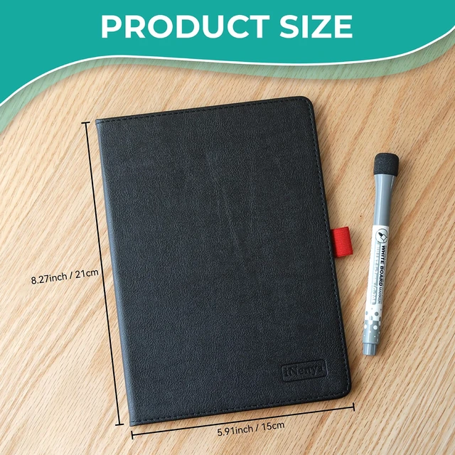 Alt view image 2 of 7 - A5 Pocket White Board - Double-Sided Dry Erase Board 8.5x6 inch - Ultra-Thin Portable Whiteboard with Markers & Erase Anti-Ghosting Surface for Office Home School Student(Black)