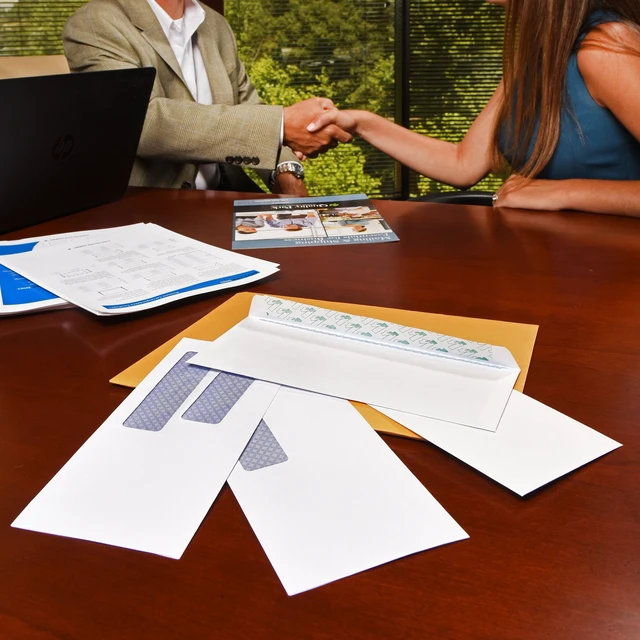 Alt view image 5 of 7 - #8 5/8 Security Envelopes, Double Window, Self Seal Envelopes for Invoices/Statements, 3-5/8" x 8-5/8", 24 lb White, 500/Box (QUA24539)