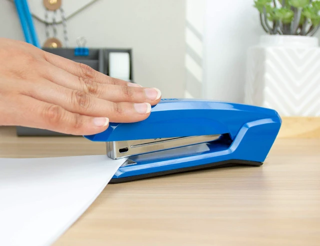 Alt view image 5 of 7 - Office Ascend 3 in 1 Stapler, 20 Sheet Capacity, Integrated Remover & Staple Storage, 42 Staples Included, Lightweight, Blue