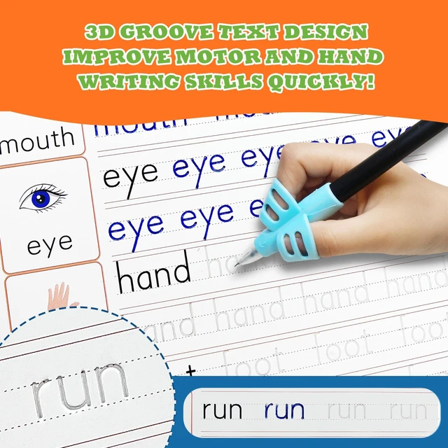 Alt view image 4 of 7 - Magic Grooved Writing Practice for Kids, Reusable Grooved Workbook Handwriting Practice for Kids Ages 3-8 - with Disappearing Ink, Letters Numbers & Tracing Books, Large Preschool Gift Set
