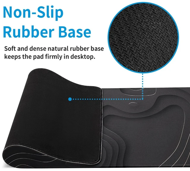 Alt view image 6 of 7 - Large Anime Gaming Mouse Pad Black Solid Geometry Desk Pad Computer Keyboard Mat Non-Slip Rubber Base Office Decor Waterproof Mouse Mat