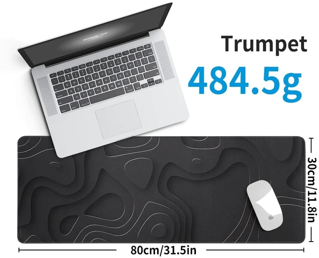Alt view image 4 of 7 - Large Anime Gaming Mouse Pad Black Solid Geometry Desk Pad Computer Keyboard Mat Non-Slip Rubber Base Office Decor Waterproof Mouse Mat