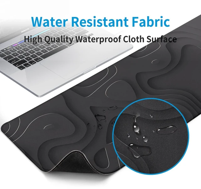 Alt view image 5 of 7 - Large Anime Gaming Mouse Pad Black Solid Geometry Desk Pad Computer Keyboard Mat Non-Slip Rubber Base Office Decor Waterproof Mouse Mat