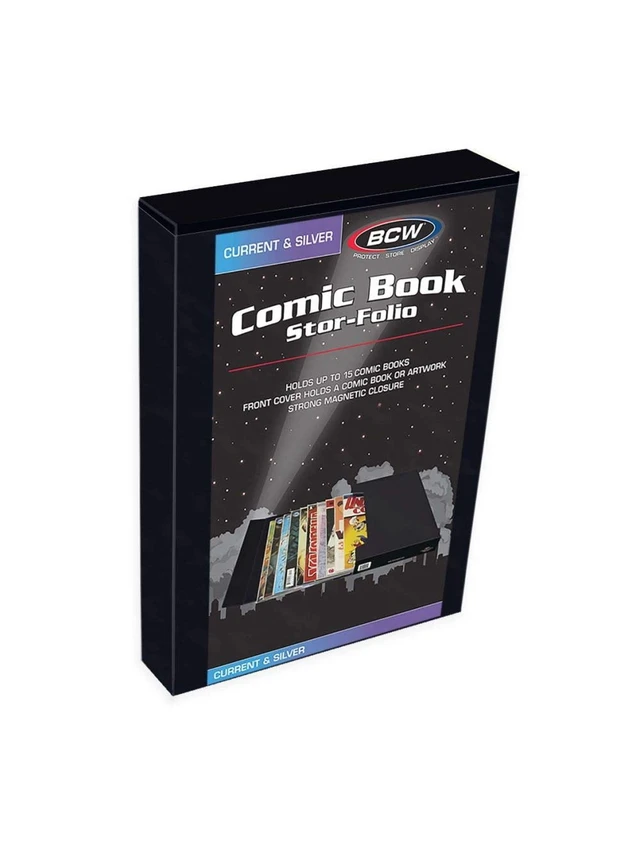 Alt view image 2 of 7 - Comic Book Stor-Folio Travel Cases, Holds 15 Bagged Comics, 2 Pack Hard magnetic folios hold 15 bagged and boarded or about 20 loose comics, with label pockets for conventions and storage