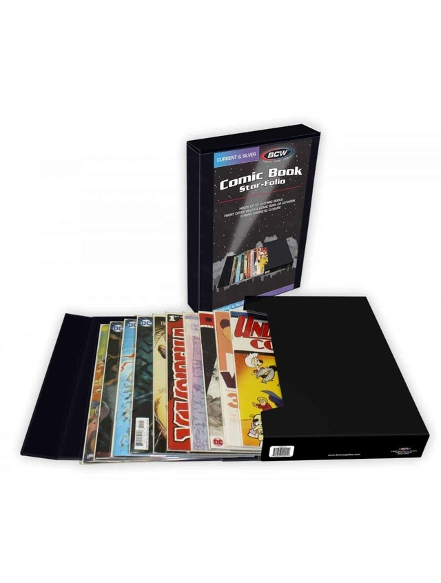 Alt view image 3 of 7 - Comic Book Stor-Folio Travel Cases, Holds 15 Bagged Comics, 2 Pack Hard magnetic folios hold 15 bagged and boarded or about 20 loose comics, with label pockets for conventions and storage