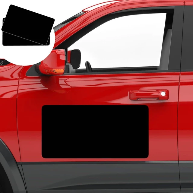 Main image of 2 Pack Blank Car Door Magnet Sticker, Rounded Corners Magnetic Vehicle Sign, Perfect Magnet for Car to DIY Advertise Business and Cover Company Logo, Personalized Magnet Decal 24"x12" Black