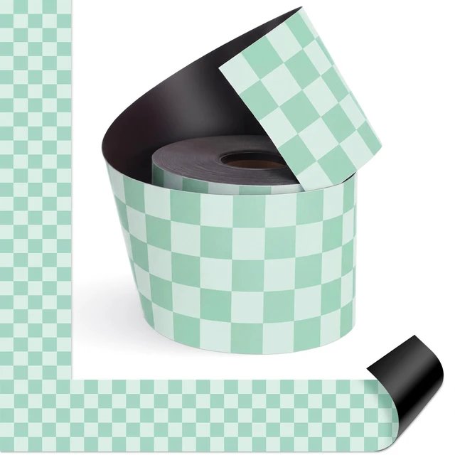 Main image of 48 ft x 2.76 Inch Magnetic Checkerboard Border,Green