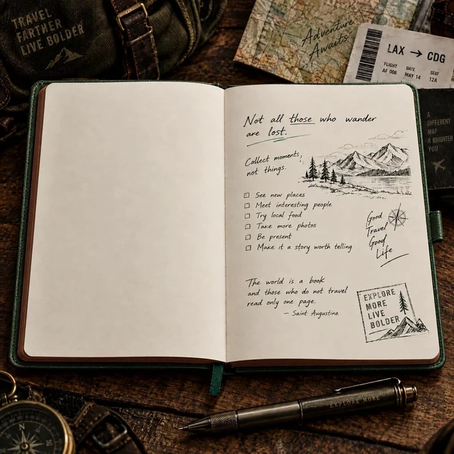 Alt view image 2 of 7 - Thick Blank Notebook, 320 Numbered Pages, A5 (5.75'' X 8.38'') 100GSM Plain Paper, Vintage Leather Hardcover, for Men Women Work Office School (Dark green)