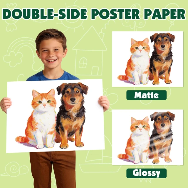 Alt view image 3 of 7 - 160 Sheets Poster Board, 13.5in x 17.5in White Poster Paper Bulk, 250GSM Poster Boards Paper Bulk for Craft, Drawing, DIY Project, Presentations, Display, Sign