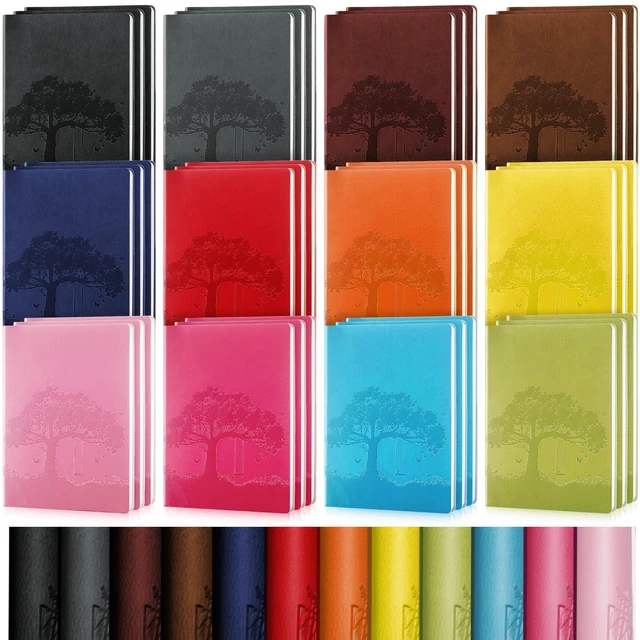 Main image of 36 Pcs A5 PU Leather Journals Bulk Tree Notebooks, Bright Colors