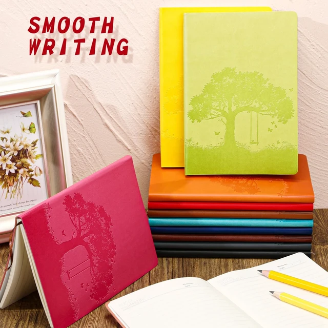 Alt view image 3 of 7 - 36 Pcs A5 PU Leather Journals Bulk Tree Notebooks, Bright Colors