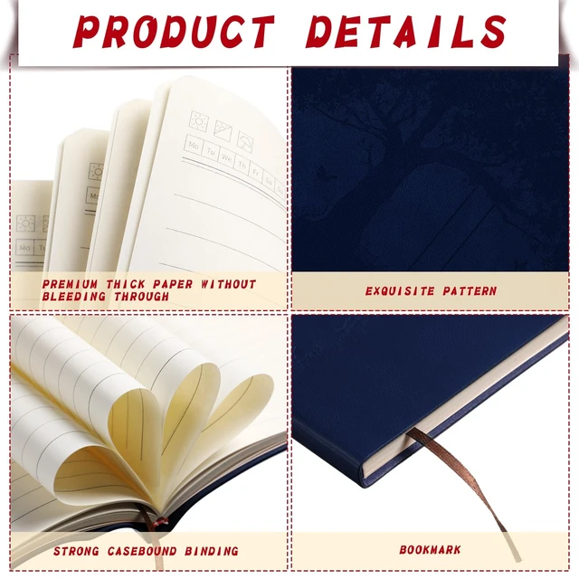 Alt view image 7 of 7 - 36 Pcs A5 PU Leather Journals Bulk Tree Notebooks, Bright Colors