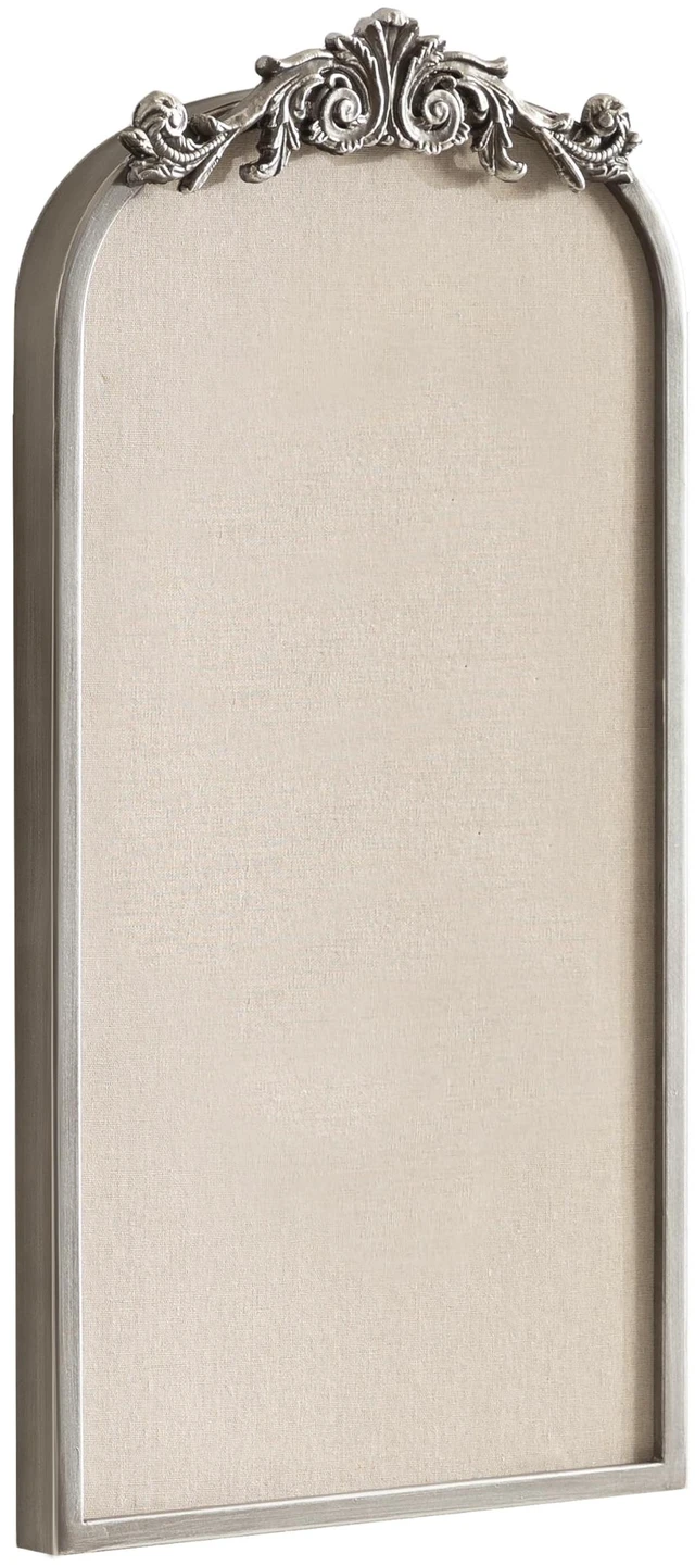 Main image of Arendahl Arch Pinboard; 13 x 25; Silver; Framed Arched Ornate Vintage Cork Board for Use as Motivational Vision Board or Wall Organizer