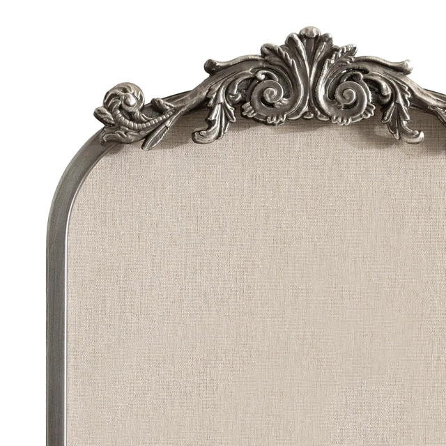 Alt view image 7 of 7 - Arendahl Arch Pinboard; 13 x 25; Silver; Framed Arched Ornate Vintage Cork Board for Use as Motivational Vision Board or Wall Organizer