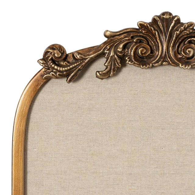 Alt view image 6 of 7 - Arendahl Arch Pinboard; Gold; 13 x 25; Framed Arched Ornate Vintage Cork Board for Unique Display; Organization; and Decor Options