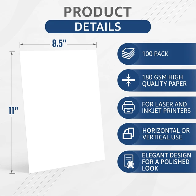 Alt view image 2 of 7 - 100 Certificate Paper 8.5 x 11 for Printing - Blank Certificate Papers for Award Certificates & Diploma Paper - Premium White Award Papers Cardstock for Awards & Certificates Graduation