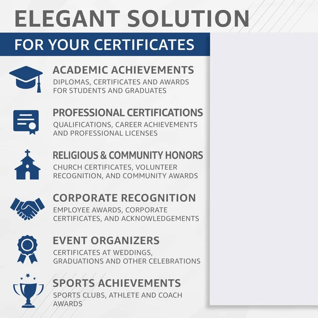 Alt view image 3 of 7 - 100 Certificate Paper 8.5 x 11 for Printing - Blank Certificate Papers for Award Certificates & Diploma Paper - Premium White Award Papers Cardstock for Awards & Certificates Graduation