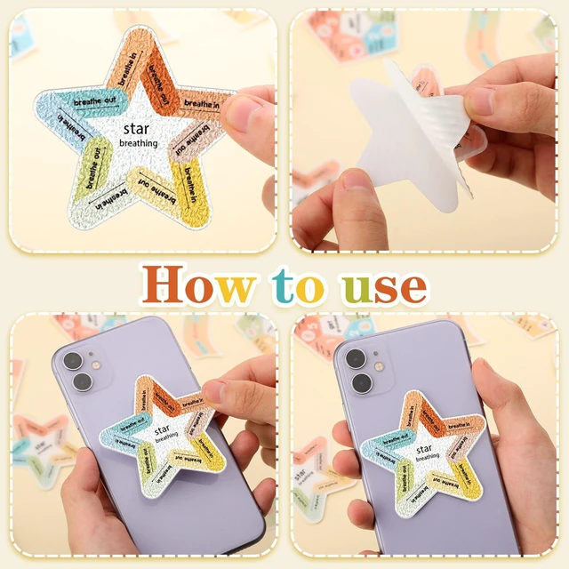Alt view image 4 of 5 - 72 Pcs Anxiety Sensory Breathing Stickers,Retro Color Adults Fidget Mindfulness 9 Styles Calm down Items mental health stickers Anxiety Relief Breathing Exercises