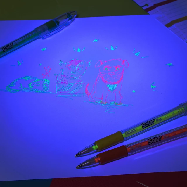 Alt view image 2 of 5 - Solar Pop Neon Gel Pen, 0.6mm Fine Line, Assorted Colors, Pack of 4 (K96BP4M)
