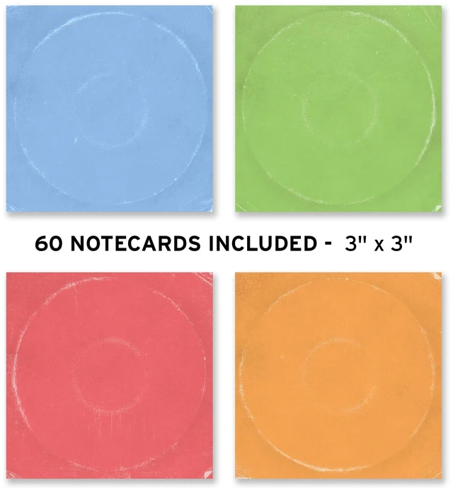 Alt view image 3 of 5 - Genuine for THE Record, Milk Crate Notecard Holder, Includes 64 Vinyl-Inspired Note Cards