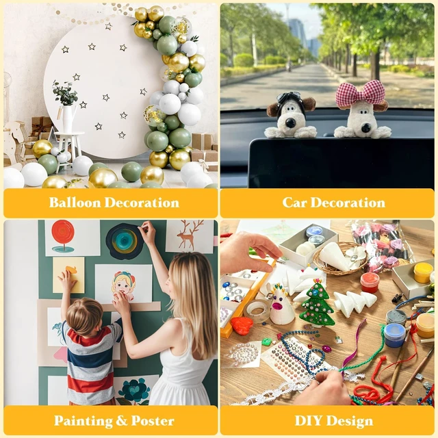 Alt view image 5 of 7 - Double Sided Sticky Adhesive Dots 350pcs Easy to Peel Sticky Putty,Clear Removable Mounting Putty, Double Sided Tape Dots for Walls,Crafts, Posters, Balloons, and Classroom Decor